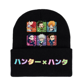 Anime Hunter X Hunter Megzti Beanie Skrybėlių Unisex Medvilnės Rekvizitai Žiemą Šilta Kepurė Karūna Dizaino Trikotažo Kepurė