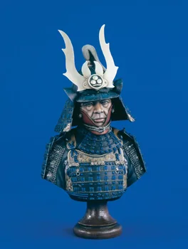 Asamblėjos Unpainted Masto 1/8 japonijos samurajų kario 1/8 krūtinė pav Istorinių Derva Modelis
