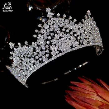 ASNORA Naujas Klasikinis Bridal Crown Vestuvių Tiara Aukštos Kokybės Vestuvių Lankelis Kristalų Plaukų Aksesuarai Princess Gimtadienio Karūna