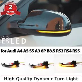 Audi A4 A5 S5 A3 8P B8.5 RS3 RS4 RS5 Dinaminis Pažymėkite Juoda LED Posūkio Signalo Lemputė Eilės Veidrodis Indikatorius, Indikatorių Šviesos