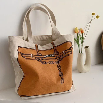 Aukštos Kokybės Moterų Pečių Maišą Daugkartinio Naudojimo Drobės Pirkinių Maišeliai Kūrybos Dizaineris Nešiojamų Shopper Bag Atsitiktinis Tote Rankinė