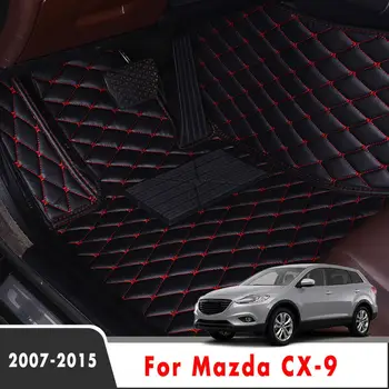 Automobilio Grindų Kilimėliai Mazda CX-9 CX9 2015 2014 2013 2012 2011 2010 2009 2008 2007 5 sėdimos vietos Auto Odos Kilimai Vandeniui Apsaugoti