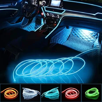 Automobilio LED Juostos Interjero Dekoratyvinių Lempų Juostos Atmosferą, Lempos, liuminescencinės Šviesos Dekoratyvinės Prietaisų Konsolės LED Aplinkos Šviesos 1/3/5M