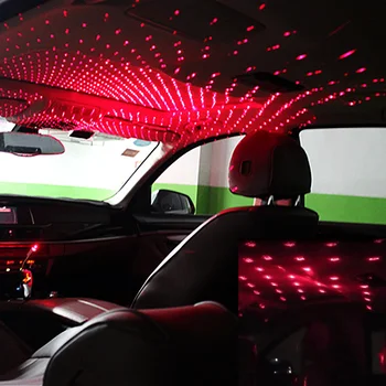 Automobilių Auto Stogo Star Naktį Šviesos Reguliuojamas Projektoriaus Kelių Apšvietimo Efektas Atmosfera Galaxy Lempa USB Dekoratyvinė Lempa LED