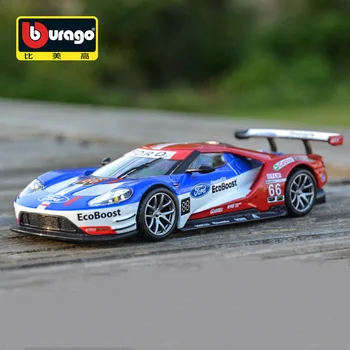 Bburago 1:32 2017 Ford GT #66 #67 Le Mans Lydinio Lenktynių Automobilio Modelį Diecasts Metalo Žaislas sportinio Automobilio Modelis, Modeliavimas Vaikų Dovanų