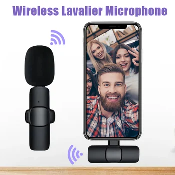 Belaidžiu Lavalier Microphone Nešiojamų Garso ir Vaizdo Įrašymo Mini Mic 
