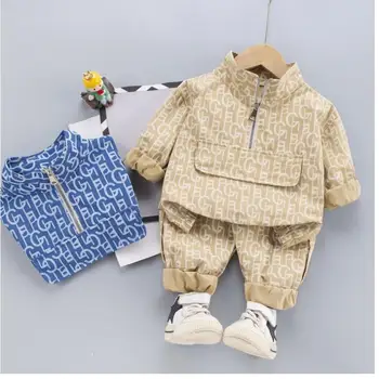 Berniuko drabužių nustatyti Naują Atsitiktinis Tracksuit ilgomis Rankovėmis Laišką puloveris hoodies+kelnės vaikams rinkiniai Kūdikiams ropa drabužiai, kostiumai