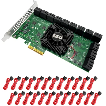 Chia Kasybos PCIe SATA Kortelių 24Port 6Gbps SATA PCI-E Adapterį pagalbą 24 SATA 3.0 Įrenginį Built-in Adapteris Keitiklis Stalinį KOMPIUTERĮ