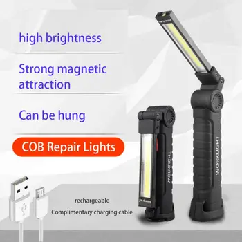 COB LED Žibintuvėlis Su įmontuota Baterija Nustatyti Daugiafunkcinis Įkraunamas Magnetiniu Kempingas Fakelas Vertus Lempos Lankstymo Darbai Šviesos