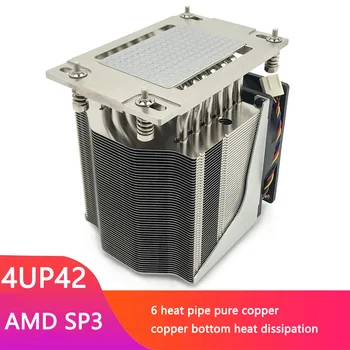 COOLSERVER P. 42 4U 6 Heatpipe Serverio CPU Aušintuvo 250W Darbo vietos Heatsink PWM Tylus Aušinimo Ventiliatorius AMD SP3
