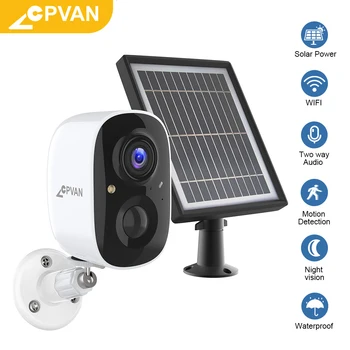 CPVAN Lauko Saulės IP Kamera, WIFI 1080P Belaidžio Namų Saugumo Akiratyje Cam Naktinio Matymo Priežiūros Saugumo Kameros