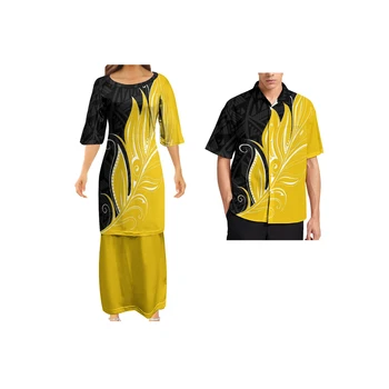 Custom Atsitiktinis Ponios Maxi Suknelės Ptaha 2 Dalių Komplektas Vasaros Suknelės Polinezijos Genčių Modelio Spausdinimo Moterų Suknelės Puletasi