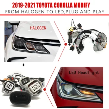 CZMOD Automobilių Žibintų Keitimo Atnaujinti Specialius Pajungimo Adapteris Pajungti Kabelį 2019-2021 Toyota Corolla Nuo Halogeninės LED