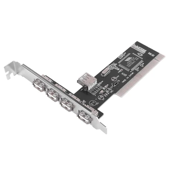 Desktop PCI USB Valdiklio Korteles 4 Uostų 480Mb/s PCI USB 2.0 Išplėtimo Kortelės Adapterį Stove Plėtros Kortelę