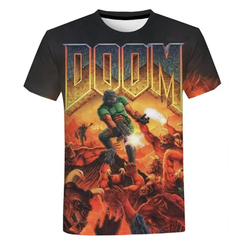 Doom T-shirt Karšto Žaidimas 3D Atspausdintas Cool Mados Atsitiktinis O-Kaklo trumpomis Rankovėmis Hip-Hop Vasaros Streetwear Negabaritinių marškinėliai Vyrams