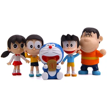 Doraemon Nobita Nobi Shizuka Minamoto Takeshi Gouda Suneo Honekawa Dorami Veiksmų Skaičius, Žaislai, Mėlyna Katė Lėlės Gimtadienio Dovanos Dekoras
