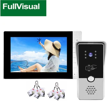 Fullvisual Vaizdo Domofonas Durys Telefonų Sistema 7 Colių Monitorius, RFID Kortelę Atrakinti durų skambutį su Kamera Home Security Vila
