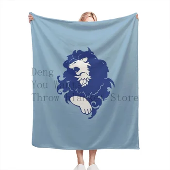 Gaisro Emblema Trys Namai Blue Lions Emblema Mesti Antklodės Minkšta Flanelė, Vilnos Šilta Antklodė, Lovos, Sofos, Kempingas, Kelionės
