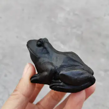 Gamtos Ranka Raižyti Gyvūnų Juodasis obsidianas akmens varlė krištolo statulėlės