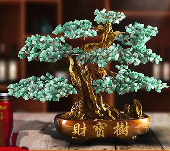 Gamtos topazas purtyti pinigų gauti turtingas medžio geomanticheskih likimo bonsai baldai rankų darbo kambarį apdaila