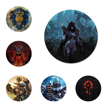 Gedulingus Logotipas World Of Warcrafts Piktogramos Smeigtukai Ženklelis Apdailos Sagės Metalo Emblemos Kuprinė Apdailos 58mm