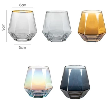 Geometrijos Viskio Stiklo Deimantų Kristalų, Stiklo Puodelis Kavos, Pieno, Arbatos Puodelis Namuose