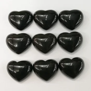 Geros kokybės 15x15mm Natūralus juodas oniksas, akmens karoliukai žavesio širdies KABINA CABOCHON ne skylė papuošalai priėmimo Didmeninė 20pcs/daug