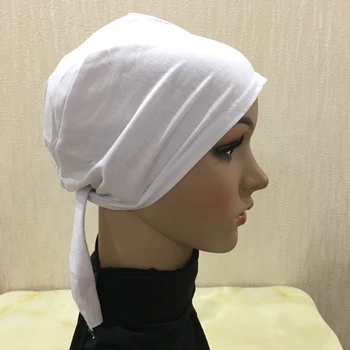 H1391 naujas stilius kaklaraištis atgal medvilnės underscarf musulmonišką hidžabą Vidinis skrybėlės turbaną dangteliai įvairių spalvų