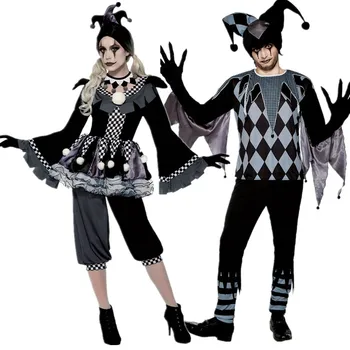 Halloween Kostiumai, Moterims, Baisu Klounas Cosplay Kostiumų Fancy Dress Suaugusiųjų Juokinga Cirko Klounas Drabužių Už Porą