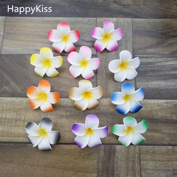 HappyKiss 100vnt Plumeria Havajų Putų Frangipani Dirbtinių Gėlių, Vestuvių Šalis Dekoro 4cm amatų gėlės