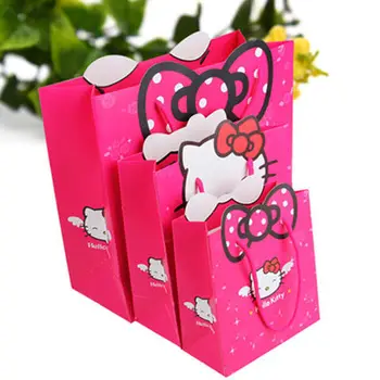 Hello Kitty dovanų popieriaus maišelis mados animacinių filmų nešti maišą dovanų dėžutėje paprasta kūrybos mielas vestuvių dovanų pakavimo maišelis