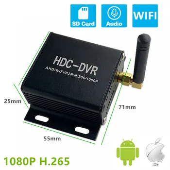 HQCAM 1080P Mini wifi 1ch Kanalo Mobilusis Automobilių HAINAUT TVI CVI DVR Stebėjimo Apsaugos VAIZDO Diktofonas MDVR H265 Paramos 256 GB SD Kortelė