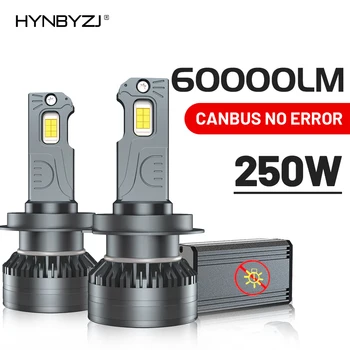 HYNBYZJ 250W H7 LED LED Lemputė, priekinis žibintas 60000LM H1 H8, H9 H11 H13 9005 9006 9012 Hir2 Mini Auto Rūko žibintų, priekinių Žibintų 12 24V