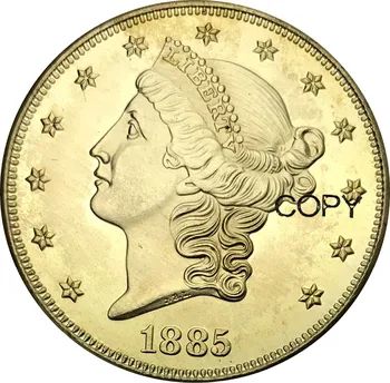 Jungtinės amerikos valstijos 1885 1885 cc 1885 s 20 Dolerių Laisvė Vadovas - Dvigubas Erelis su moto DVIDEŠIMT DOLERIŲ Žalvario Metalo Kopijuoti Monetas