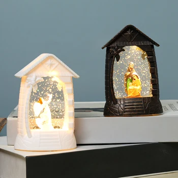 Jėzaus Statula Kristaus Gimimo Scena Nustatyti Kūdikio Jėzaus Ėdžiose Kalėdų Figūrėlės Miniatiūros Ornamentu Kalėdos Bažnyčia, Dovana, Namų Puošybai