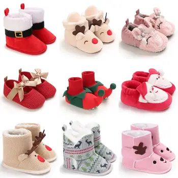 Kalėdų dovana naujagimiui batai berniukų ir mergaičių, kūdikių Kalėdų batai atsitiktinis butas sportbačiai medvilnės neslidus šiltas kūdikio batai