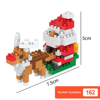 Kalėdų Santa Claus Kūrimo Bloką Žaislas Sniego Mini Blokai Vaikų Žaislas Kalėdų Dovana Modelis Mini Micro Blokai
