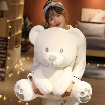 Karšto Gražus 1PC 25cm-60cm Huggable Įdaryti Aukštos Kokybės Klasikinis Baltas Meškiukas Pliušiniai Žaislai Mielas Lėlės Miela Dovana Mergaitėms