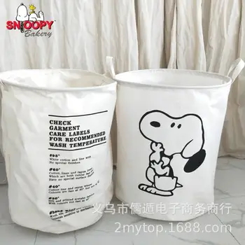 Kawaii Sanrio Snoopy Animacinių Filmų Mielas Atspausdintas Iš Nailono, Atsparus Vandeniui Namų Purvinas Krepšelį Saugojimo Kibirą Drobės Rėmo Saugojimo Krepšys