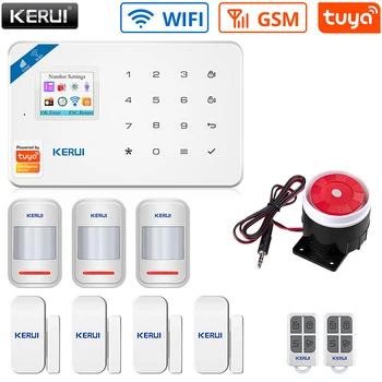 KERUI W181 Tuya WIFI, GSM Bevielio ryšio Smart Signalizacijos Sistemos, Namo Apsaugos PROGRAMĄ, Nuotolinis Valdymas, Patalpų Kamera, Durų Jutiklis Rinkinys