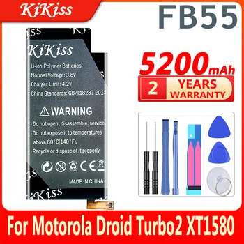KiKiss 5200mAh FB55 Baterija Motorola Moto DROID Turbo 2 Turbo2 XT1585 XT1581 XT1580 Moto X Jėgos MotoX Jėga, Telefono Baterijų