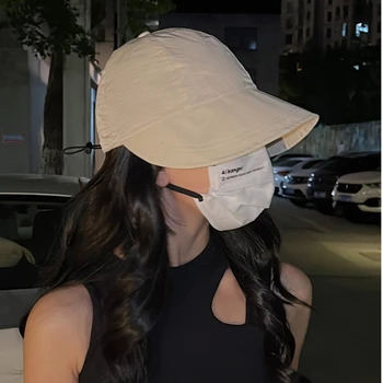 Korėjos Mados Beach Sun Skrybėlę Moterų Vasaros Orui UV Blokavimo Kibiro Kepurę Paprasta Nešiojamų Medvilnės Didelis Kraštų Snapeliu