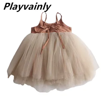 Kūdikių Mergaitės Purus Tiulio Suspender Suknelė Vaikų Vasaros Princesė Dress Bamblys Suknelės X79