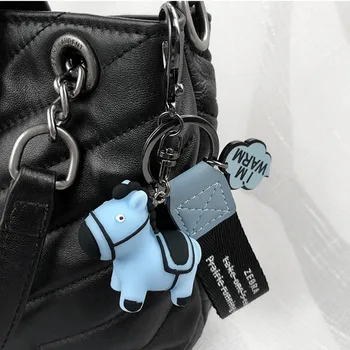 Kūrybos Silikono Zebra Keychain Mažai Arklių Key Chain odos virvę Moterų Mėgėjams maišelį Pakabukas Automobilio raktų pakabukai gražių dovanų