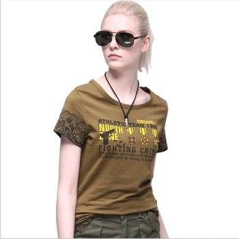 Lauko Moterų Taktinis T-shirt Karinės Vasaros trumpomis Rankovėmis, Kvėpuojantis Atsitiktinis Marškinėliai Kelionėse Mokymo Kempingas Sporto Marškinėliai