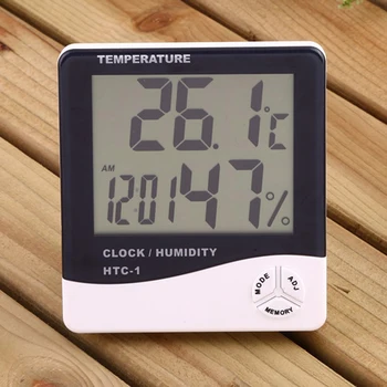 LCD Skaitmeninis Termometras su Drėgmėmačiu Elektroninis Temperatūros, Drėgmės Stebėti Metro Stotį Laikrodis Patalpų Kambario Termometras