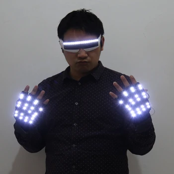 LED Akinius Kūrybinių Mados šviesos Pirštinės DJ Baras Šalių Produktus Helovinas Sci-fi Etape Šokių Apšvietimo Rekvizitai