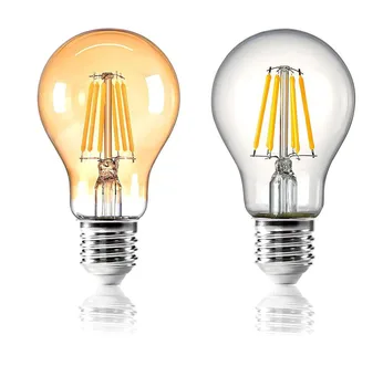 LED, Kaitinamosios Lemputės, Lemputė 220V-240V Šviesos Lemputės A60 Retro Edison E27 6W 8W 12W COB Geltonos Bazės Stiklo Lemputės Derliaus Žvakių Apšvietimas