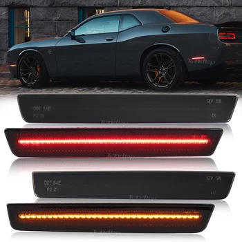 LED Šoninis Gabaritinis Žibintas Posūkio Signalo Sparnas Priekinis Galinis Bamperis Šviesos Dodge Challenger 2015-2021 Važiavimo šviesų Gintaro Raudonas Indikatorius