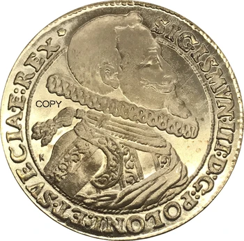 lenkija 1641 Aukso Zigmantas III Waza Vilnius 1641 Žalvario Kopijuoti Aukso Moneta